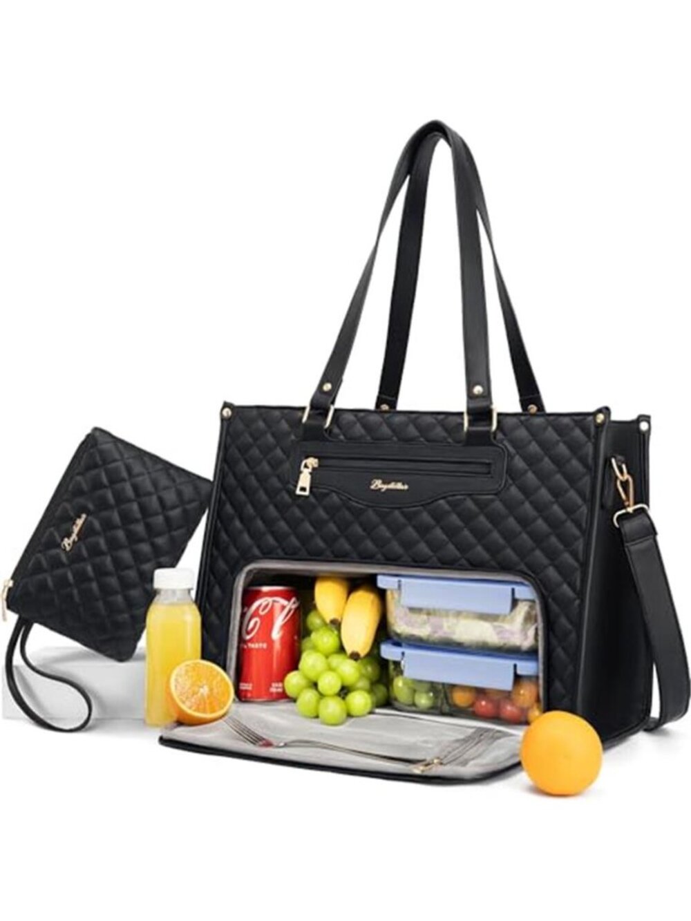 Bagstellar Lunch Tote Bag for Women, Laptop Work Bag with Lunch Compartment